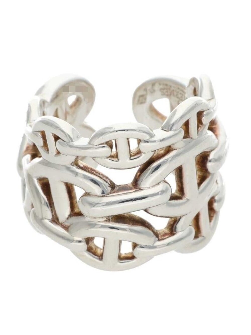 Hermes Chaine D'ancre Enchainee GM Silver Ring